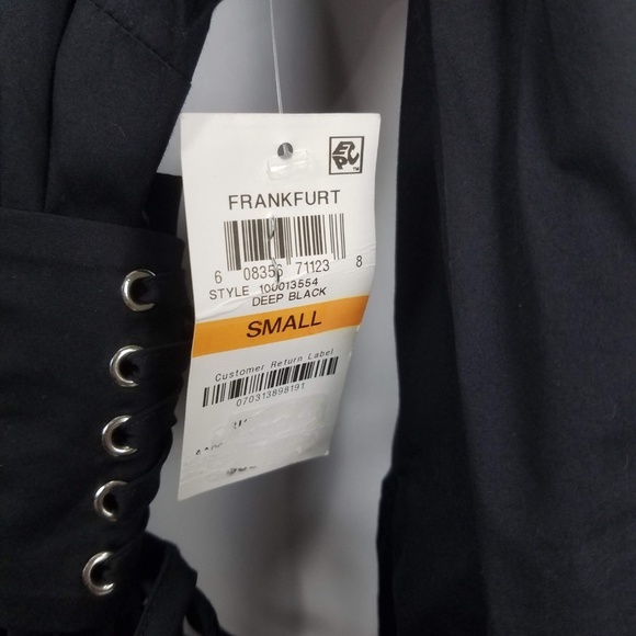 Bar III Dress Womens Small Black Half-Button Flounce Shirt Mini - Picture 7 of 7